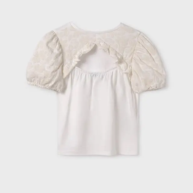 Junior 10 έως 18 ετών Μπλούζα φουσκωτά μανίκια Better Cotton εκρού - 10Ε 3