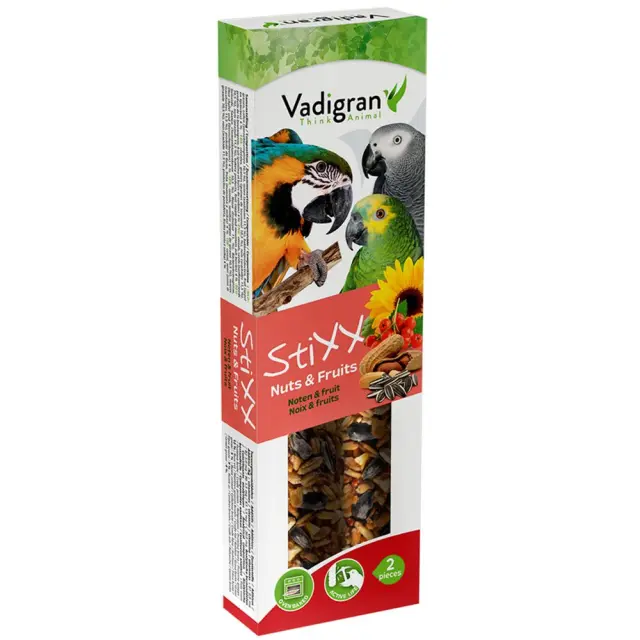 Vadigran Stixx Parrots Nuts & Fruit Στικς Παπαγάλων με Καρύδια και Φρούτα 2τμχ 150gr