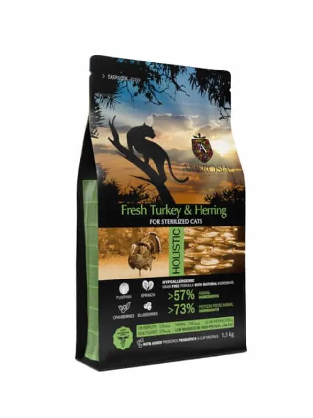 Ambrosia Grain Free Cat Adult Light & Sterilised Fresh Turkey & Herring 5Kg Μονόχρωμο 2