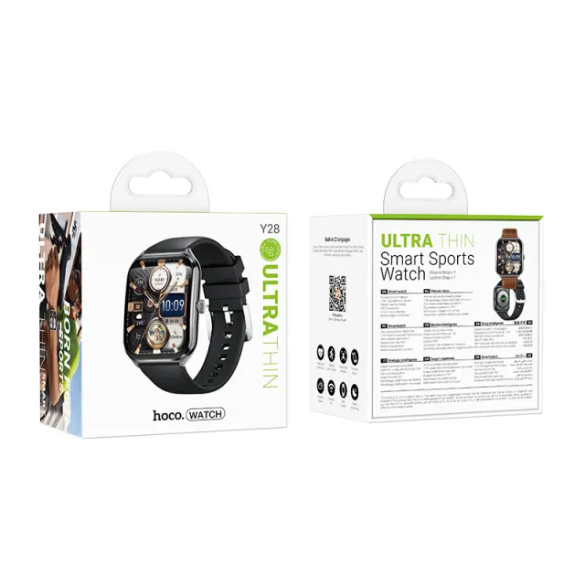 Smartwatch Hoco Y28 IP67 AMOLED Οθόνη 1.96" 200mAh V5.2 με Δυνατότητα Κλήσεων Μαύρο 2