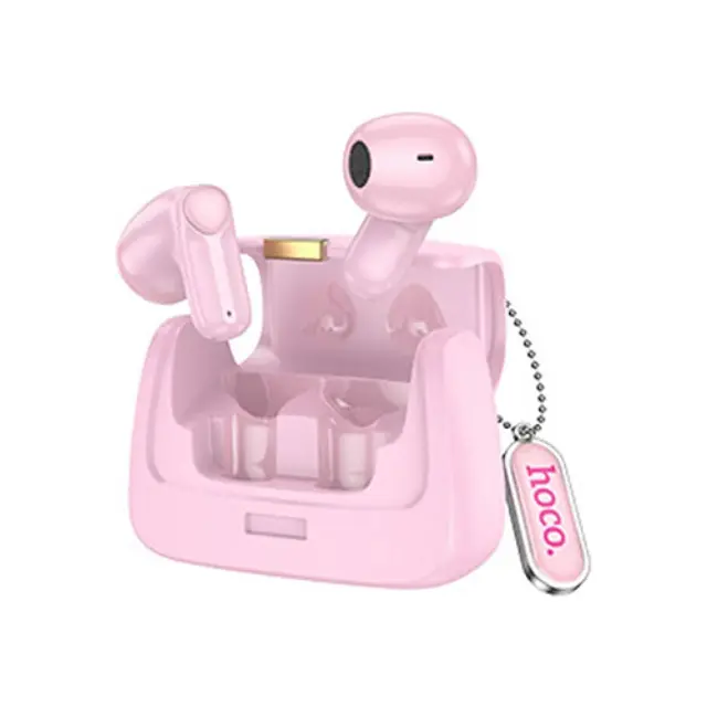 Hoco DES35 Handbag Earbud Bluetooth Handsfree Ακουστικά με Θήκη Φόρτισης Ροζ 2