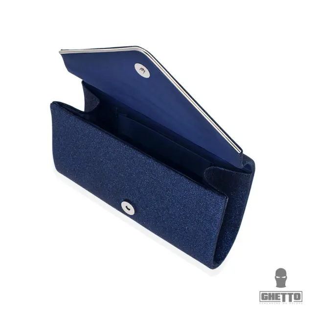 Ghetto Midnight Blue Glitter Clutch | Elegant Evening Chain Bag 3