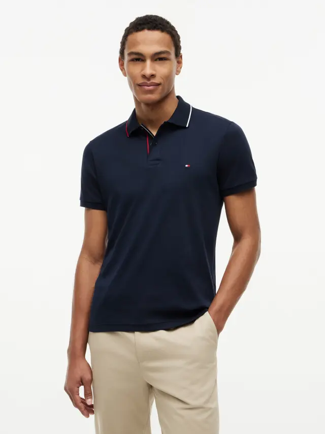 TommyHilfiger ανδρικό μονόχρωμο polo slim MW0MW43263-1