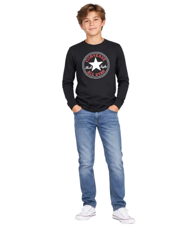 Converse - Παιδική Μακρυμάνικη Μπλούζα Chuck Patch Long Sleeve T-Shirt 966243-023 Μαύρο 2