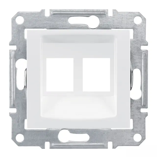 Connector Sedna, UTP, Cat 6, White, Plate, Double; AMP, MOLEX, KELINE, Cat 5e, (Wo)