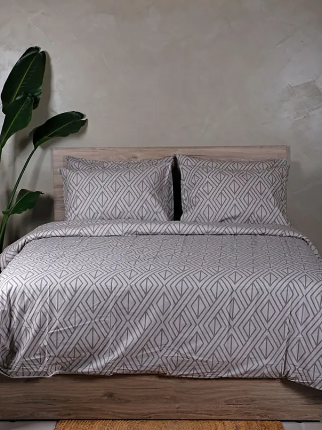 Παπλωματοθήκη Cotton Feelings 2042 Grey Υπέρδιπλη (230x250) Sunshine