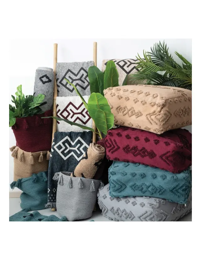 Διακοσμητικο Καλαθι Με Χερουλια Home Décor FABIAN ΜΕ ΧΕΡΟΥΛΙΑ 30X40 BORDEAUX 3