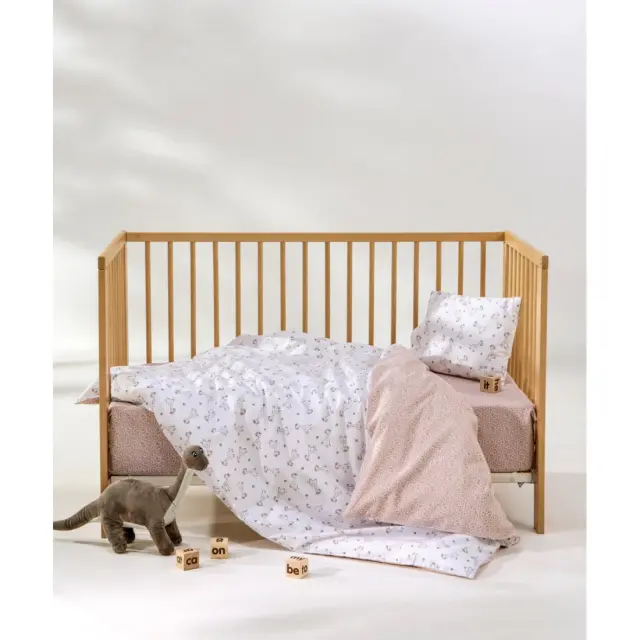 Σετ Σεντόνια Λίκνου 2 Τεμαχίων Kentia Giffy White-Beige-Black 70x120