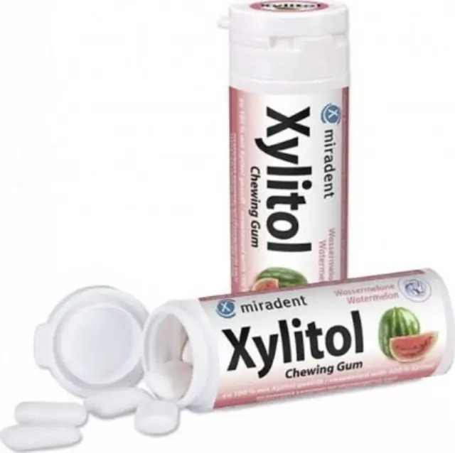 MIRADENT Xylitol Mint Τσίχλες Με Γεύση Καρπούζι 30τμχ