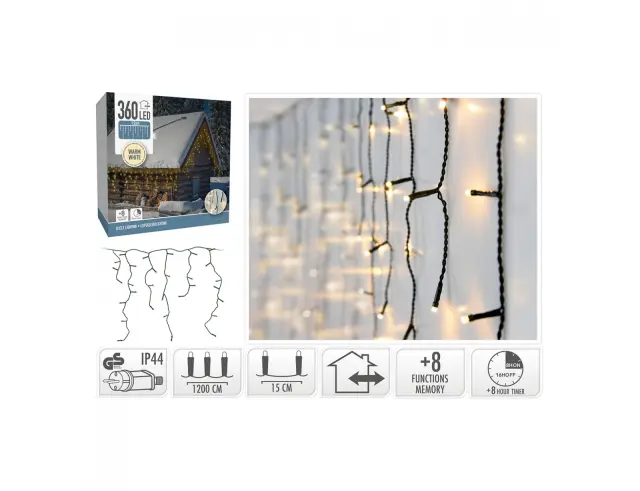 Διακοσμητικός Φωτισμός (AGL451310) με 360 Φωτάκια LED - 1200×52 cm AGL451310 2