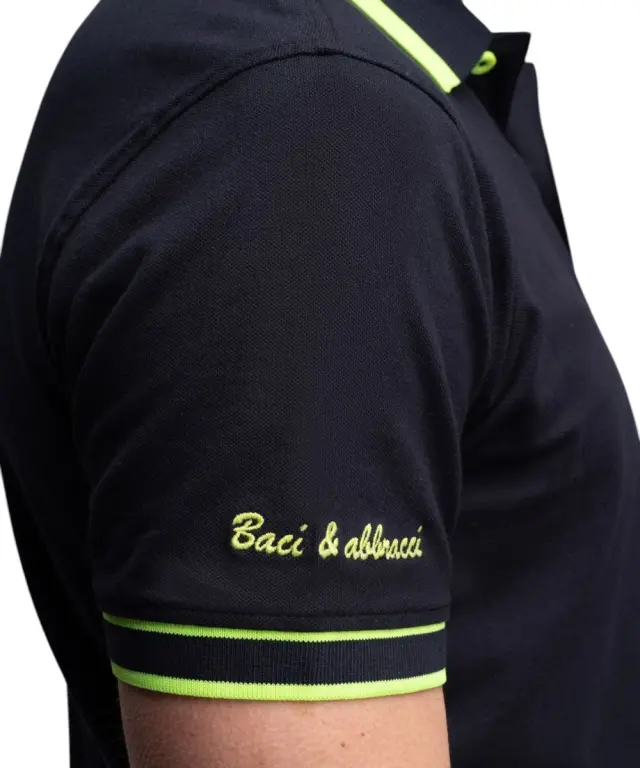 Baci & Abbracci - Ανδρική Μπλούζα Polo Iconica Melina Fluo BAM1421-NAVY Μπλε Ναυτικό - 2XL 2