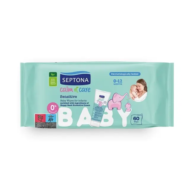 Septona Μωρομάντηλα Calm N' Care Sensitive 60τμχ