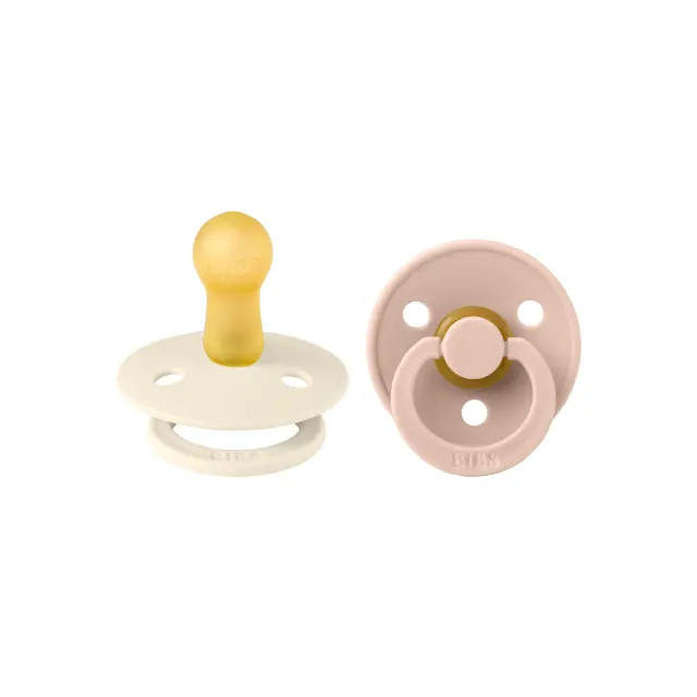 Bibs Σετ Πιπίλες Colour Στρογγυλή No2 Ivory/Blush (2τμχ)