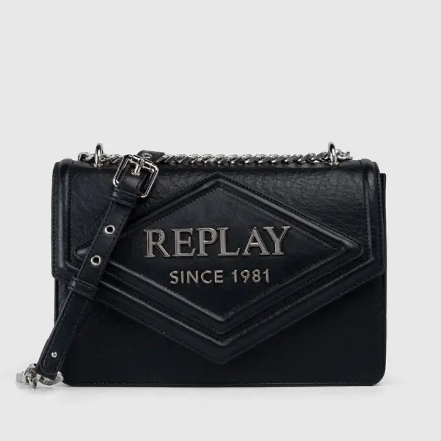 Τσάντα Ώμου & Χιαστί Με Αλυσίδα Replay FW01CL.000.A7243S.C098 Μαύρο - ONESIZE