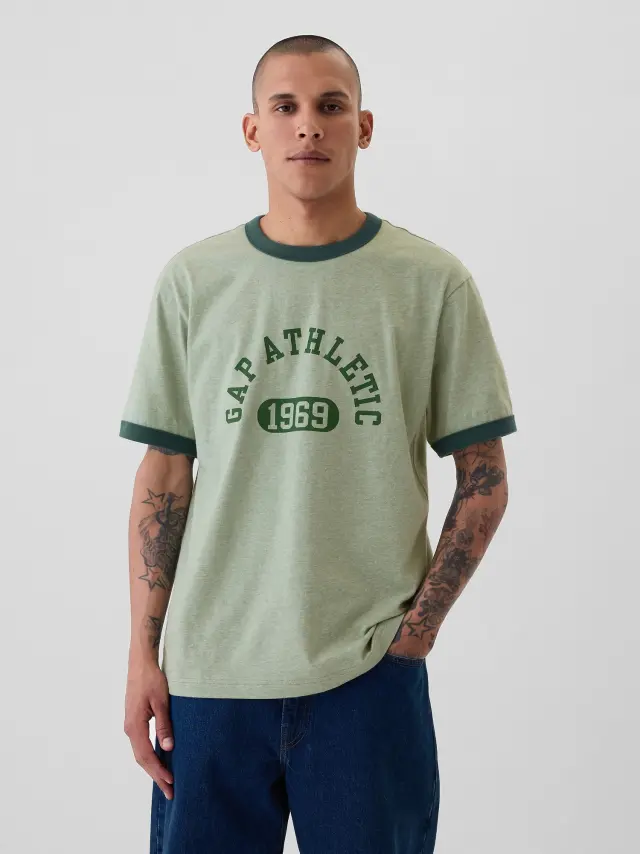 Πράσινη Athletic Logo Graphic Μπλούζα SIMPLY GREEN 16-5936 - L