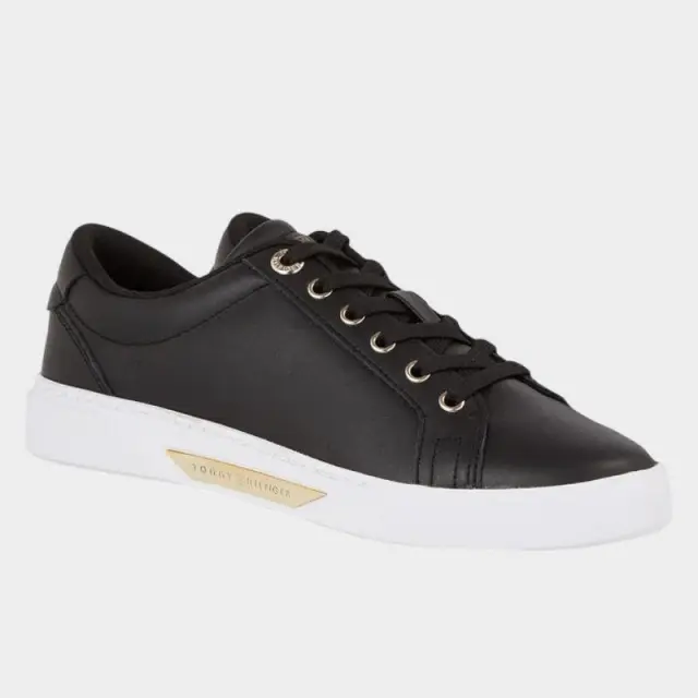 Tommy Hilfiger - Γυναικεία Αθλητικά Golden Hw Court Sneaker Black/Gold FW0FW07560-0GS Μαύρο - 37 2