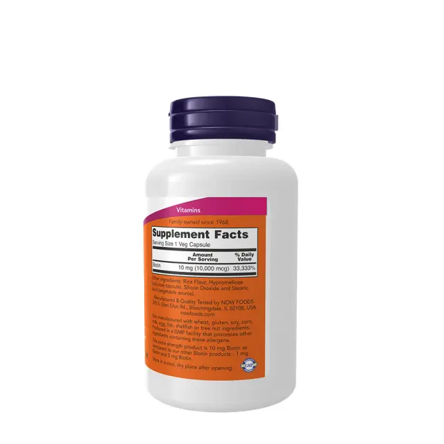 Now Foods Biotin 10mg Extra Strength 120 φυτικές κάψουλες 2