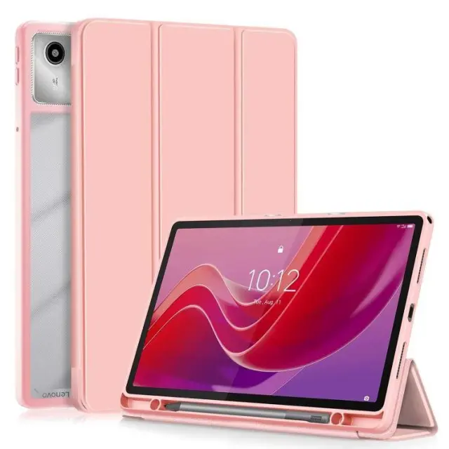 Acrylic Tri-Fold Smart Θήκη για Lenovo M11- Pink OEM