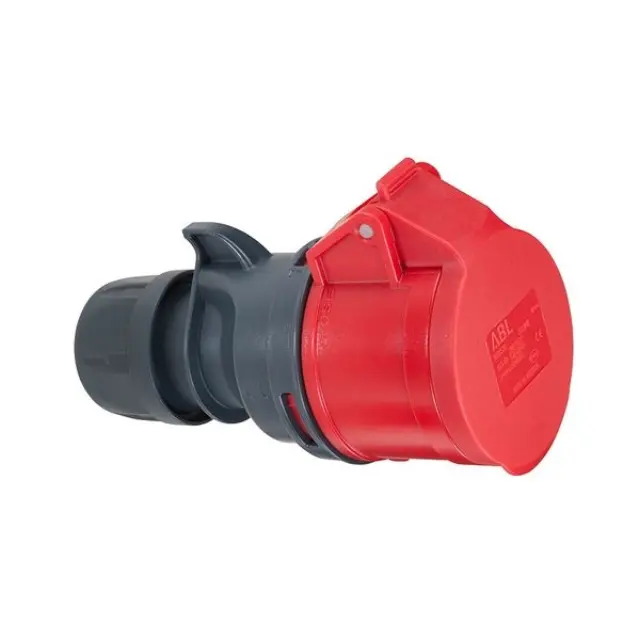 CEE connector, IP44, 16A, 5-pole, 400V, 6h, red