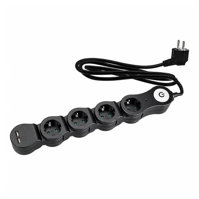 R.D.P. ΠΟΛΥΠΡΙΖΟ ΑΣΦΑΛΕΙΑΣ ΜΕ ΔΙΑΚΟΠΤΗ ΚΑΙ 2 USB ΚΩΛΔΙΟ ΜΗΚΟΥΣ 1,5M 4 ΘΕΣΕΩΝ