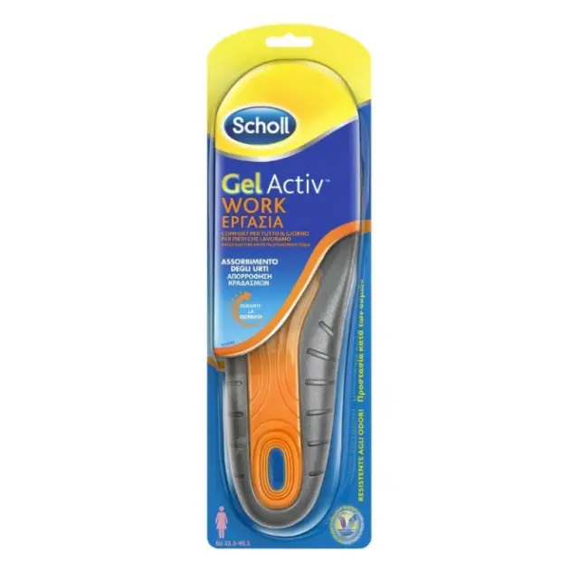 Scholl Gel Activ Work Ανατομικοί Πάτοι Κατά των Οσμών για Γυναίκες 2τμχ 2