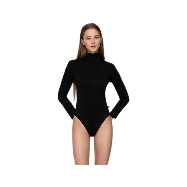 Luna Γυναικείο Κορμάκι Ζιβάγκο Μακρύ Μανίκι Micro Touch Comfort, Χρώμα Μαύρο