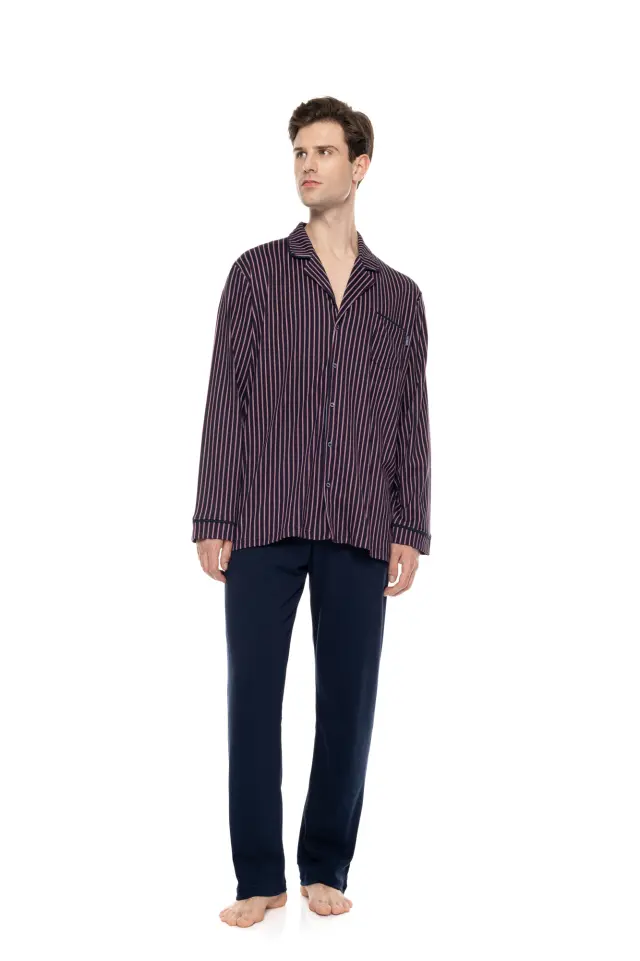 Ulisse Buttoned Classic Stripe σετ ανδρική χειμερινή πυτζάμα W-M833-1