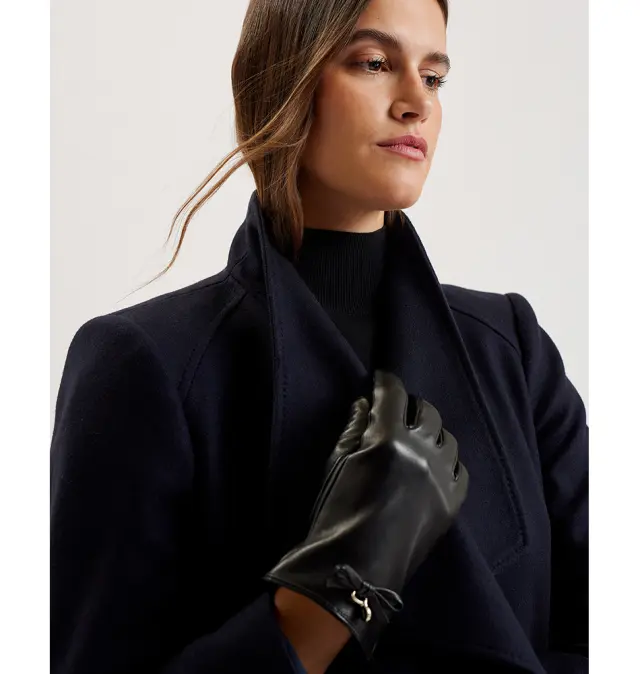 Γάντια TED BAKER Sheryys Bow Detail Leather 281986 Μαύρο - M/L 2