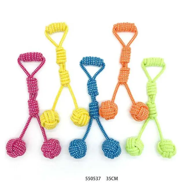 Παιχνίδι σκύλου σχοινί με μπάλες - 35cm - 12pcs - 550538 2