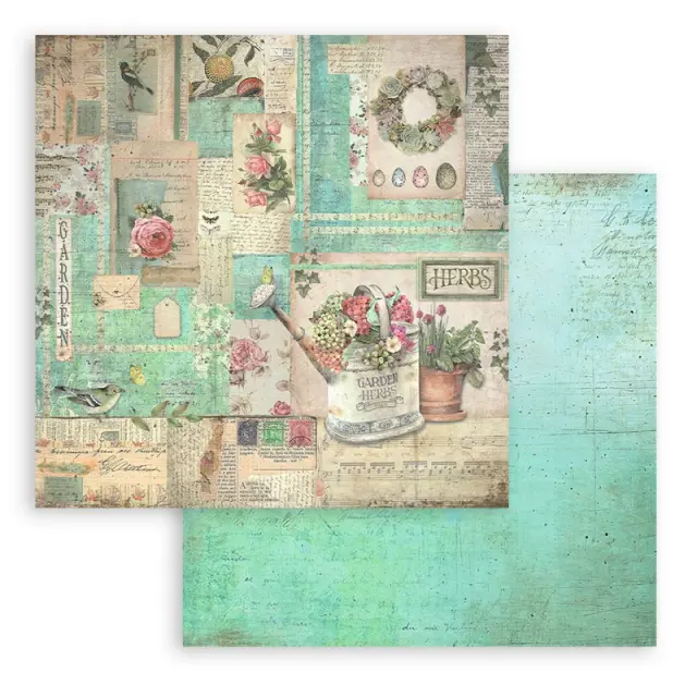 Χαρτιά scrapbooking 10τεμ, 20.3×20.3cm Stamperia, Garden 3