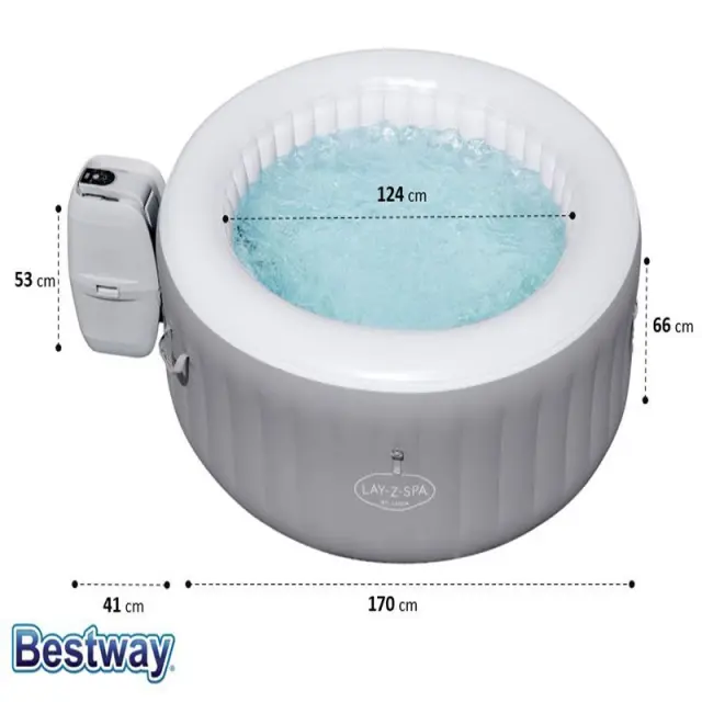 Φουσκωτό Θερμαινόμενο Spa BESTWAY LAY-Z-SPA ST.LUCIA AIR JET 170x66cm 3
