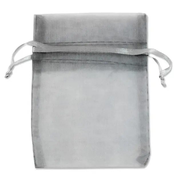 Πουγκί από Οργάντζα 12x9cm, Light Grey - 10τεμ