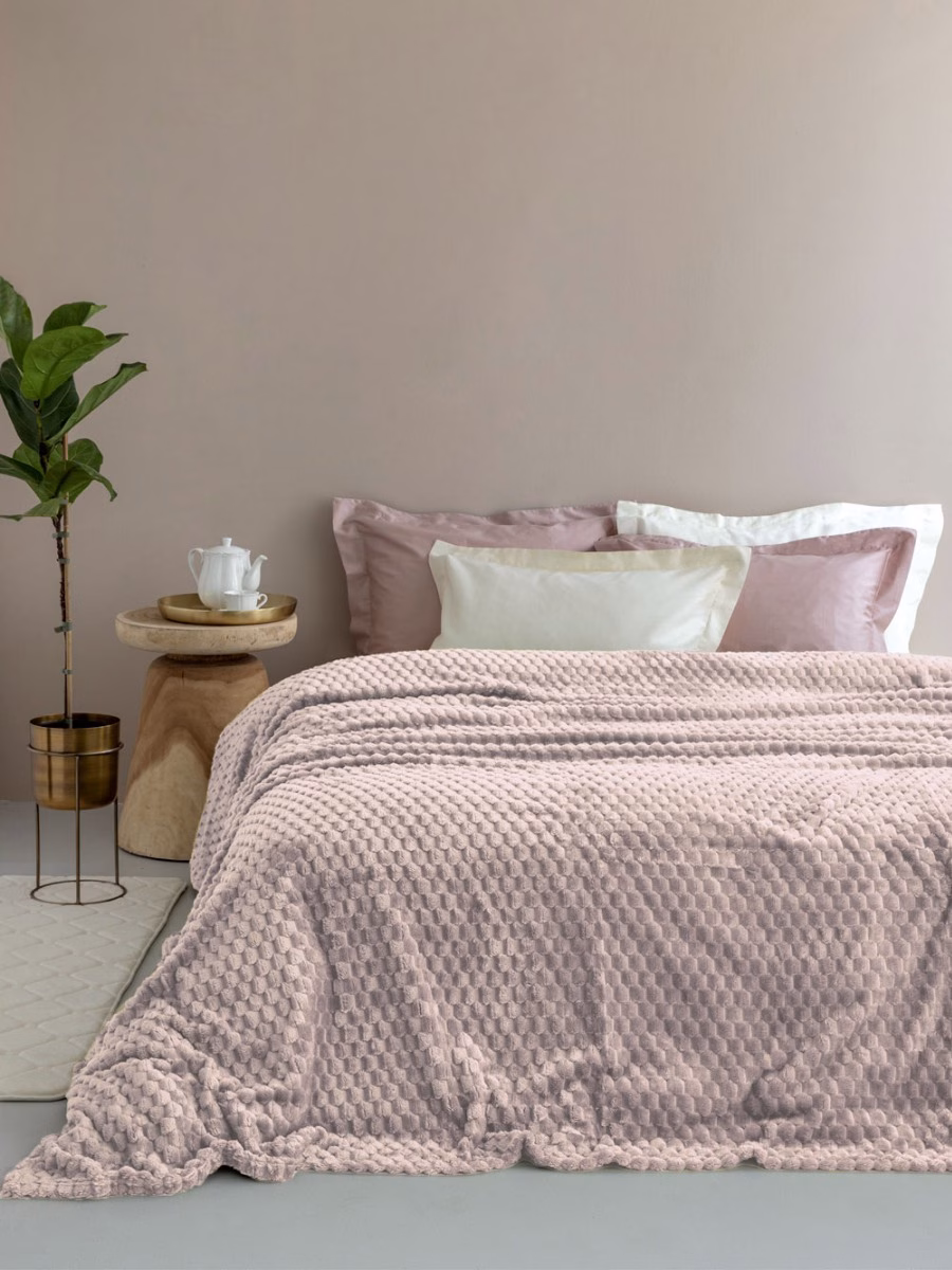 Κουβέρτα Fleece Palamaiki Aster Beige Μονή 160 x 220 2