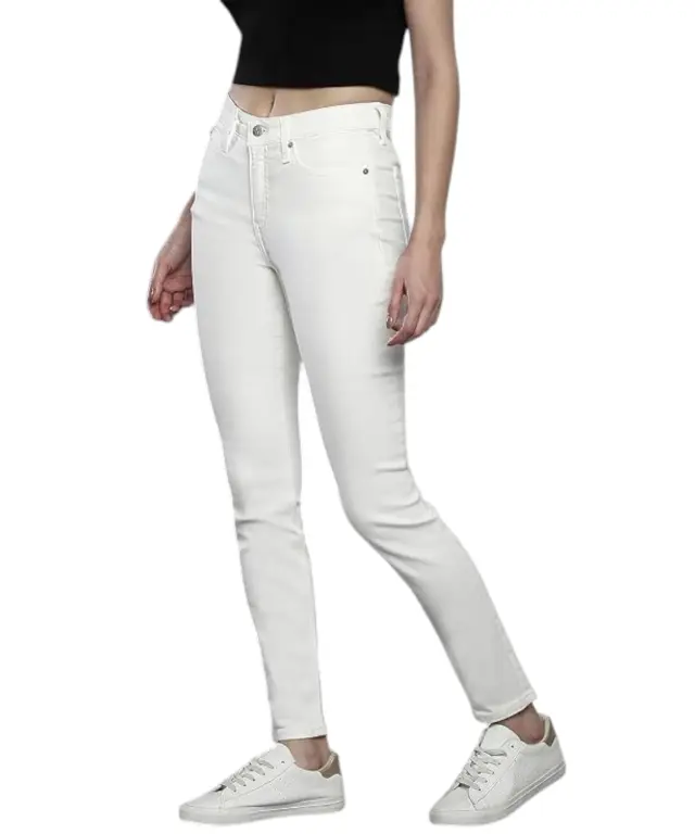 Calvin Klein - Γυναικείο Παντελόνι Τζιν Mid Rise Skinny J20J220618-1AA Λευκό 2
