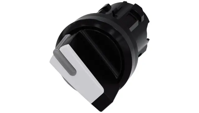 Toggle switch, illuminable, 22 mm, round, plastic, black, white
