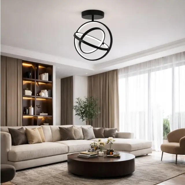 VenCore Orbital Gold - Μοντέρνο Φωτιστικό Οροφής Πλαφονιέρα LED 45W Χρυσό Αλουμίνιο με Ρυθμιζόμενο CCT Λευκό - Ημέρας - Θερμό & Χειριστήριο - Φ39 x Υ42cm (7741-20045) 2
