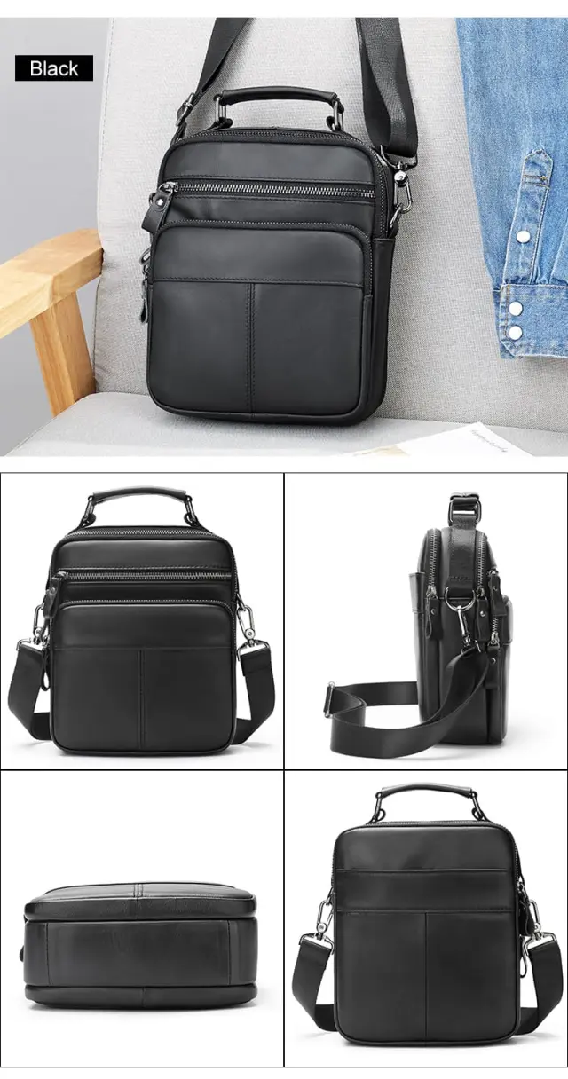 Δερμάτινο τσαντάκι ώμου Cardinal 6535 μαύρο - One Size 2