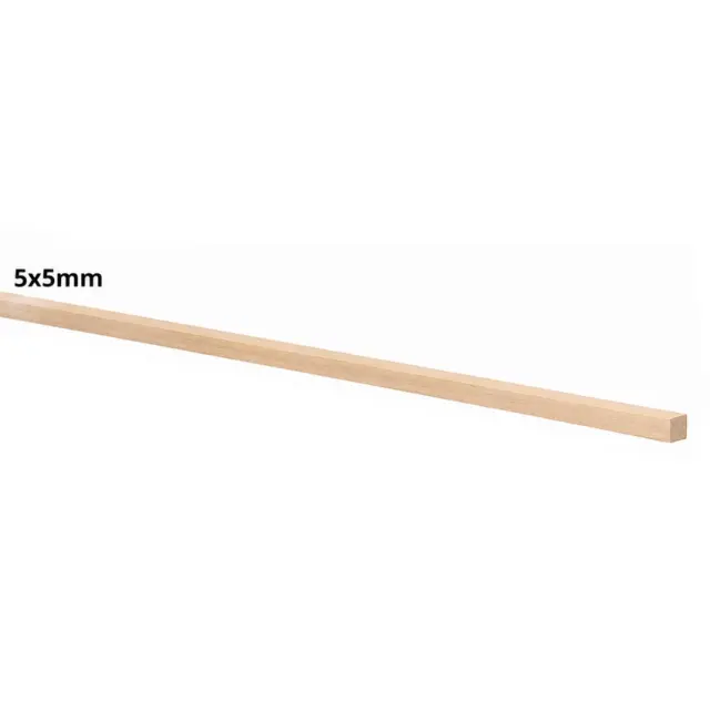 Ξύλο Μπάλσα Ράβδος Τετράγωνη 5x5mm - 100cm - 1τεμ (Εύθραυστο-Παραλαβή απ'το Κατάστημα)