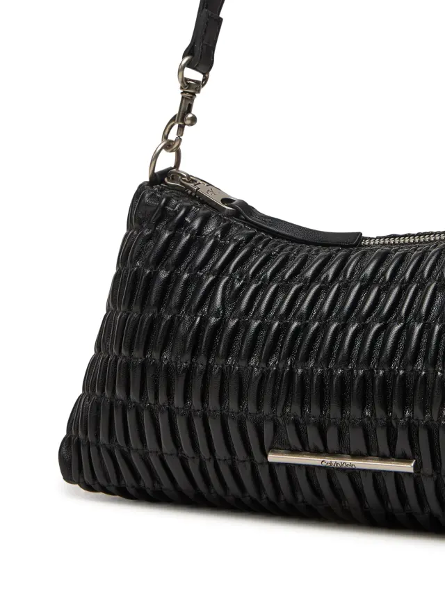 Calvin Klein Γυναικεία Τσάντα Ruched Layla Shoulder Bag Μαύρή 3