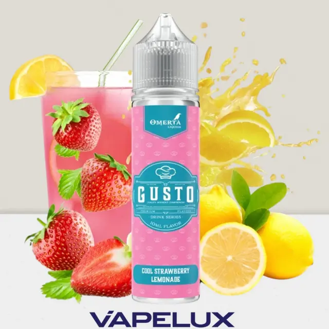 Gusto by Omerta Flavor Shots Cool Strawberry Lemonade 10ml to 60ml