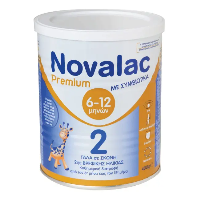 Novalac Premium 2 Γάλα 2ης Βρεφικής Ηλικίας σε Σκόνη, από τον 6ο έως τον 12ο Μήνα, 400g