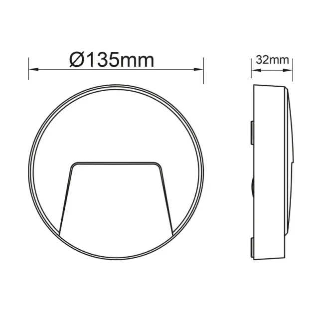 Aca Light LED WALL ROUND LUMINAIRE GREY 230V AC IP65 3W 3000K 200LM RA80 2