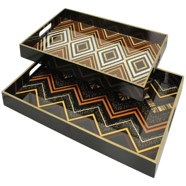 Δίσκος Σερβιρίσματος Φυσικό MDF 50x35x4cm Σετ 2Τμχ 2