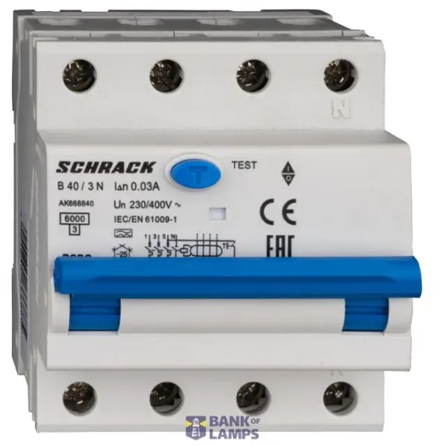 Combined MCB/RCD (RCBO) 3+N, AMPARO 6kA, B 40A, 30mA, Typ A