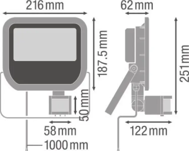 Προβολέας FLOODLIGHT SENSOR 50W 4000Κ IP65 Μαύρος OSRAM LEDVANCE 2