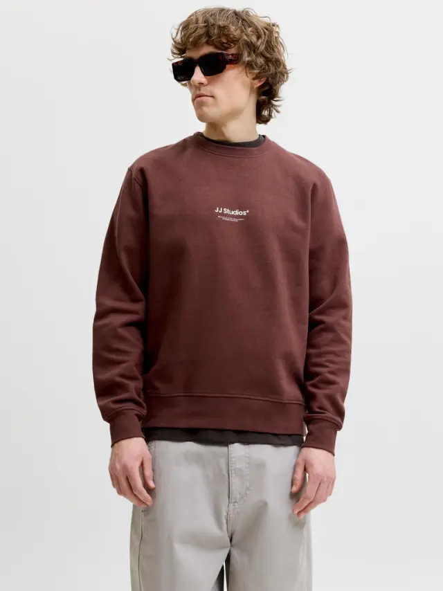 JJESOHO SWEAT CREW NECK NOOS - Bitter Chocolate 2