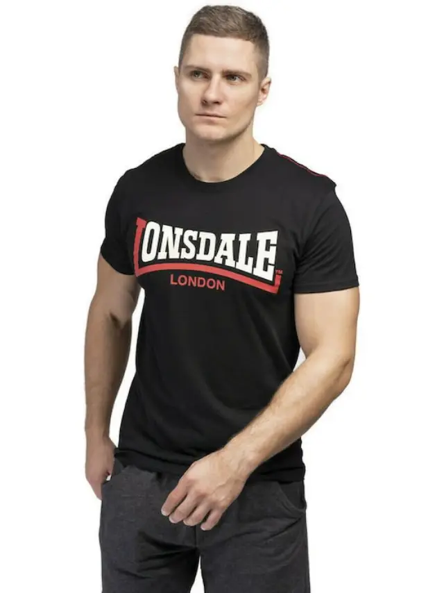 LONSDALE LOGO TWO TONE ΑΝΔΡΙΚΗ ΜΠΛΟΥΖΑ BLACK 2