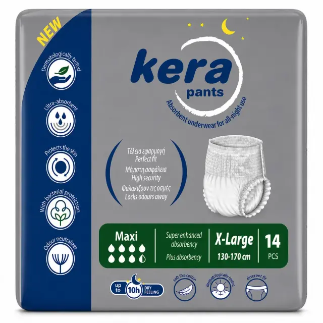 KERA Pants MAXI Night Πάνα Βρακάκι Ακράτειας X-Large 130-170cm 14τμχ
