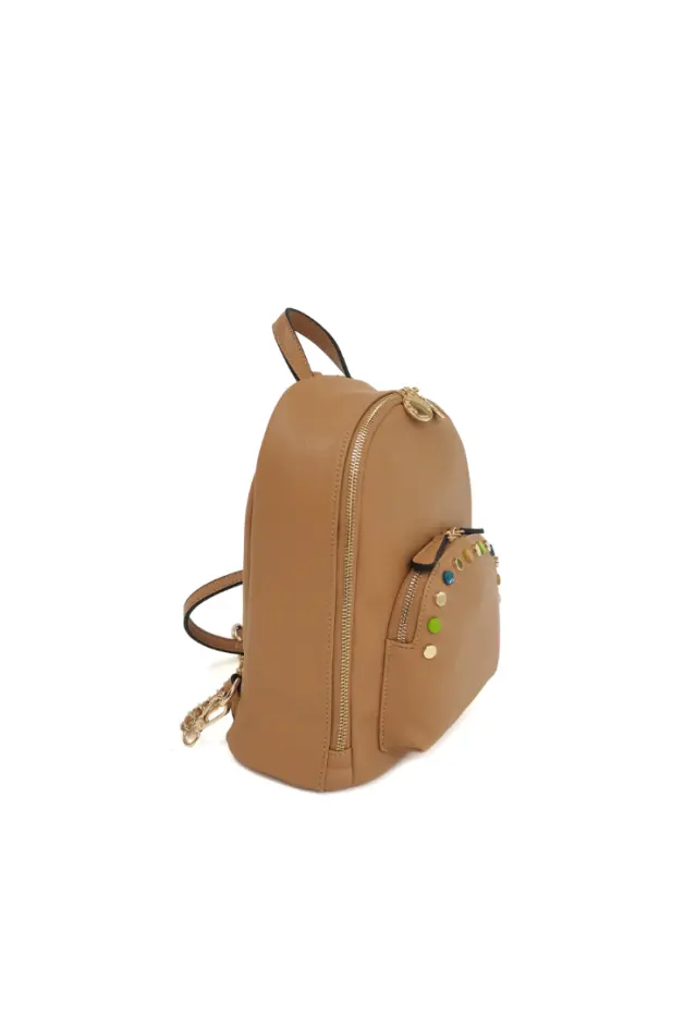 LE PANDORINE - tobacco Brenda Backpack With Studs Multicolor 2