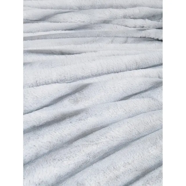 Κουβέρτα 220x240 Υπέρδιπλη 560gsm Nima Carezza Light Gray 100% Πολυέστερ 2